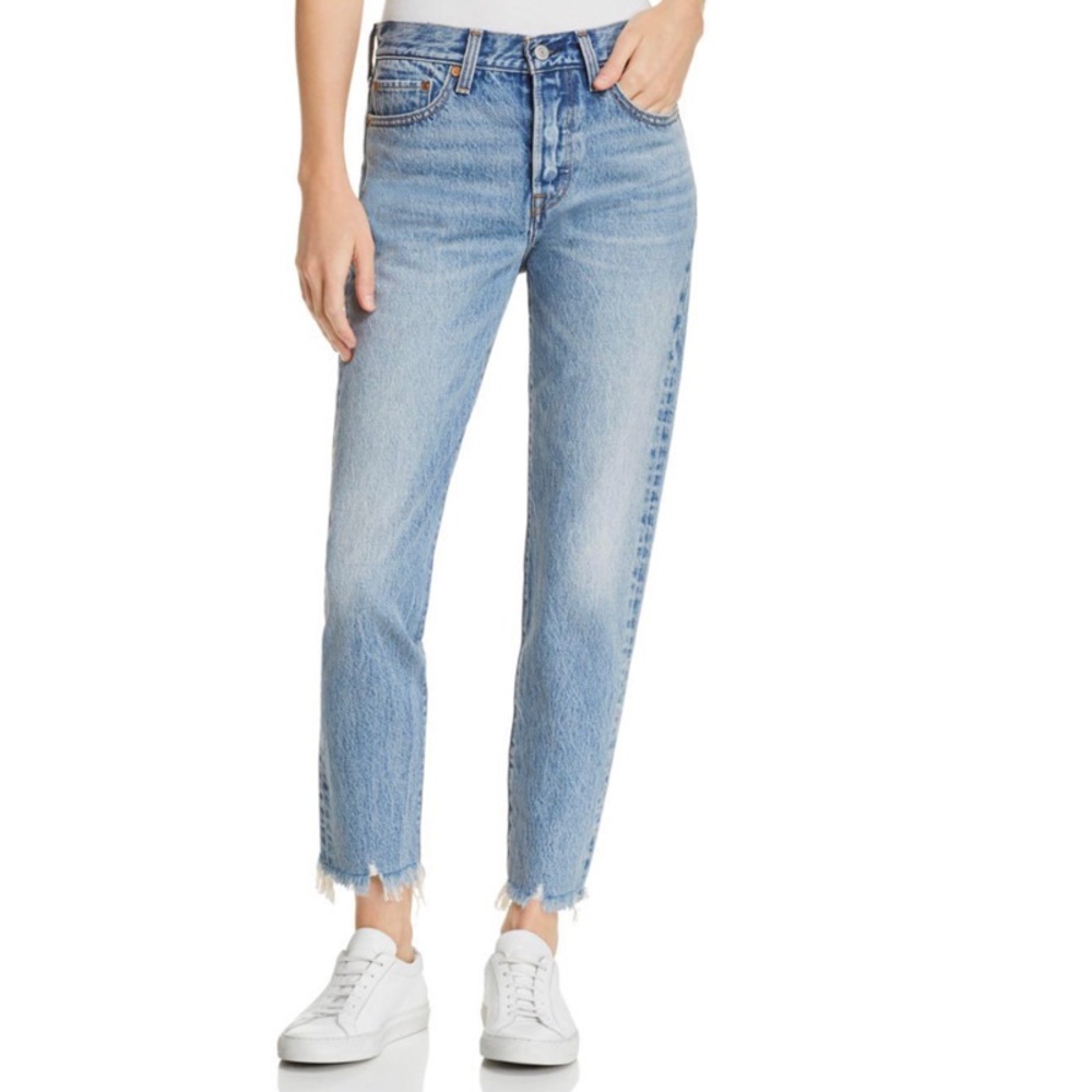 LEVI’S wedgie icon fit shut up denim jeans raw ankle hem size 25 - Picture 2 of 8